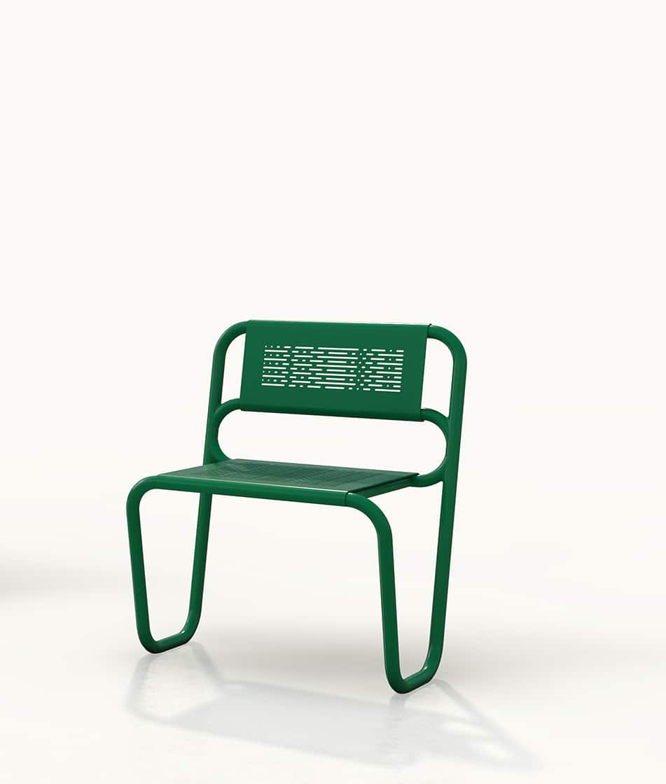 chaise ou fauteuil en métal mobilier urbain