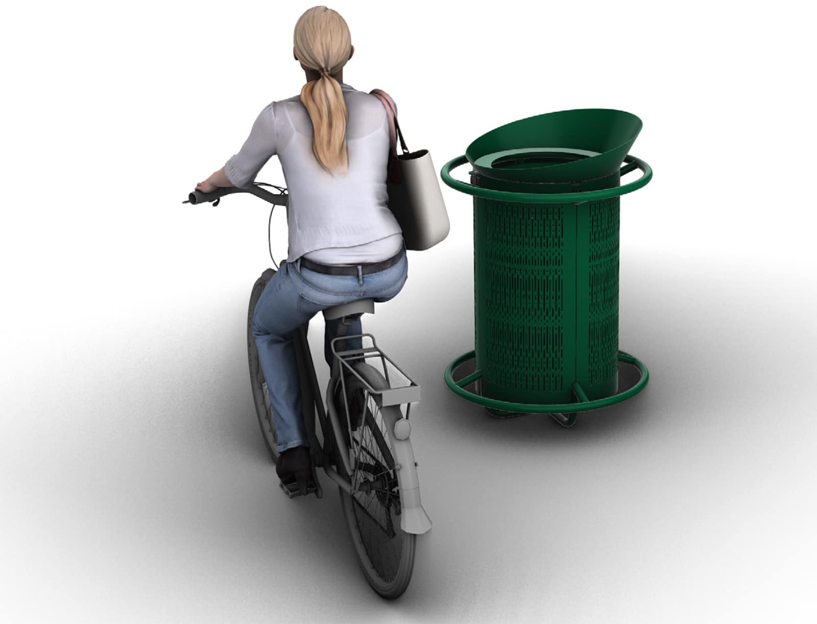 Corbeille urbain pour cyclistes